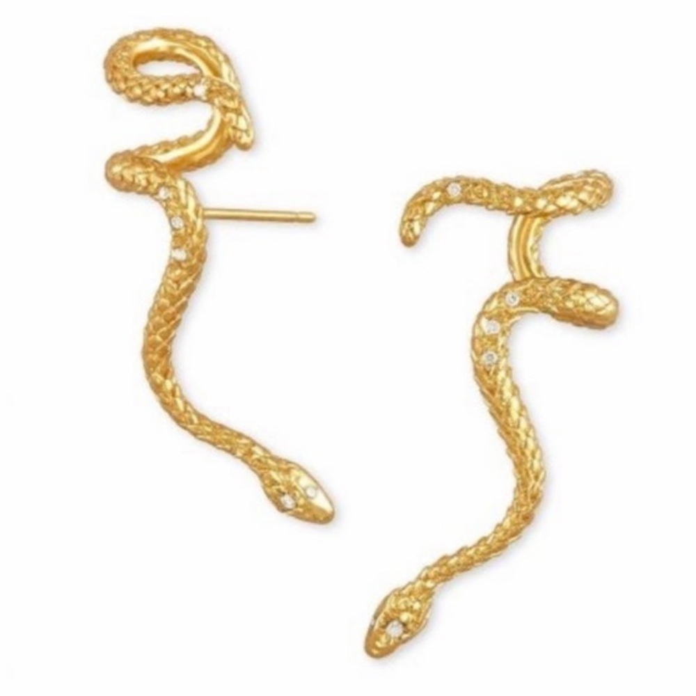 Sold out Kendra Scott gold vintage snake style statement earring